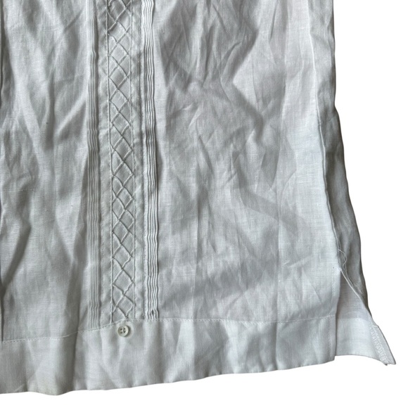 Bohio Breeze Men’s L White 100% Linen Short Sleeve Button Shirt Beach Resort - Picture 7 of 13